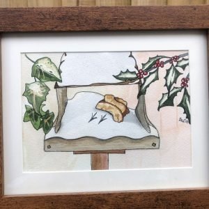 Christmas Bird Table - Original Art