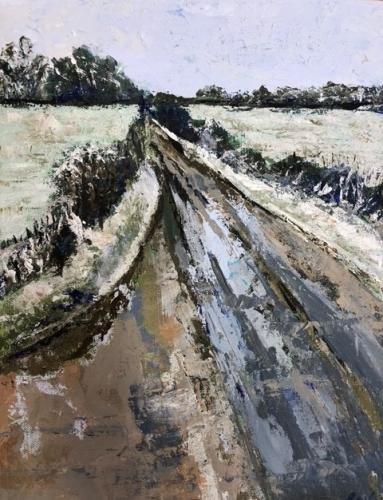 Wet, muddy road in Ludgershall